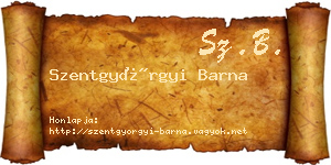 Szentgyörgyi Barna névjegykártya